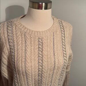 🪩 ZARA Rhinestone Embellished Jewel Openwork Knit Sweater